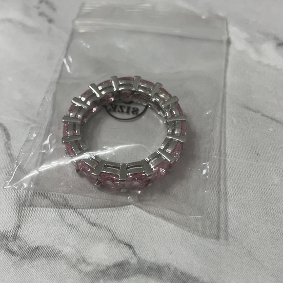 Pink Cubic Zirconia Eternity Ring - Picture 6 of 10